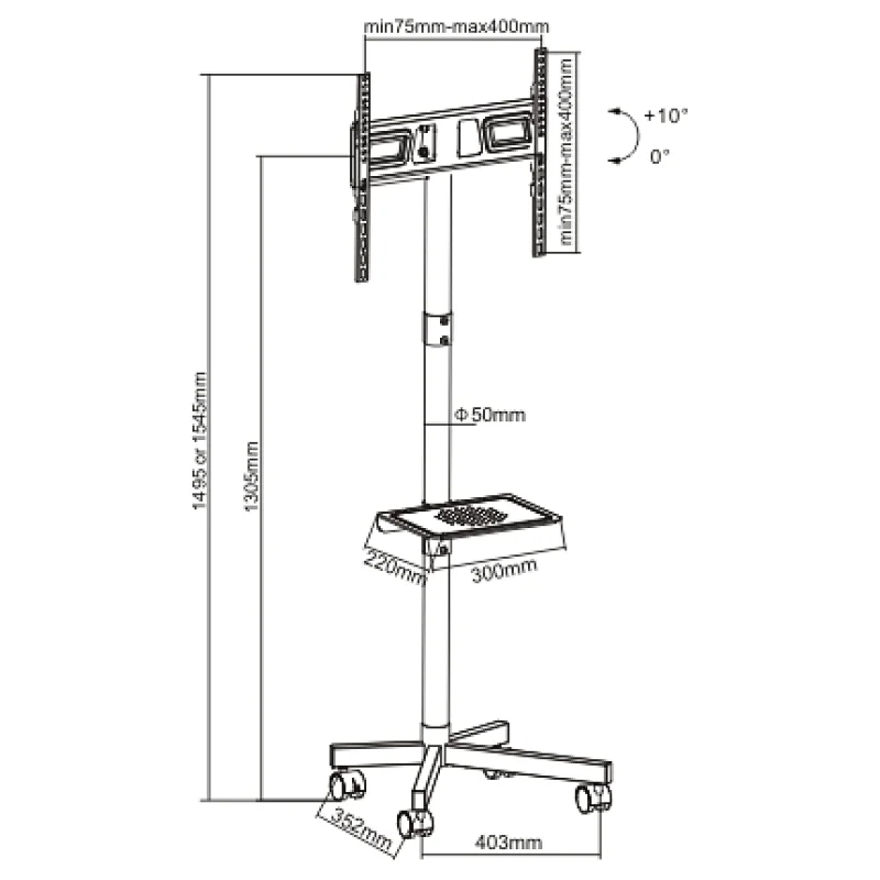 rolling cart , tv cart , 3 drawer rolling cart SKER TV STAND PRODUCTS